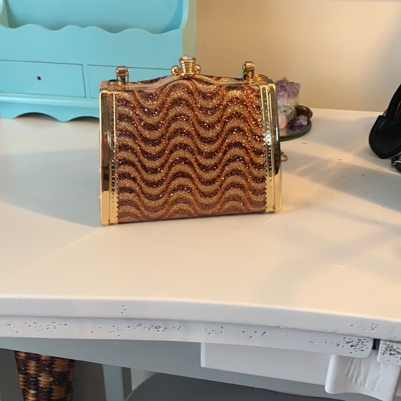 Handbags - COPY - Vintage metal and rhinestone clutch mini bag
